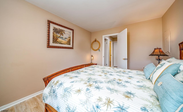 bedroom featuring light hardwood / wood-style flooring