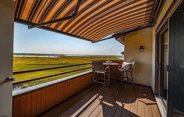 balcony with a water view