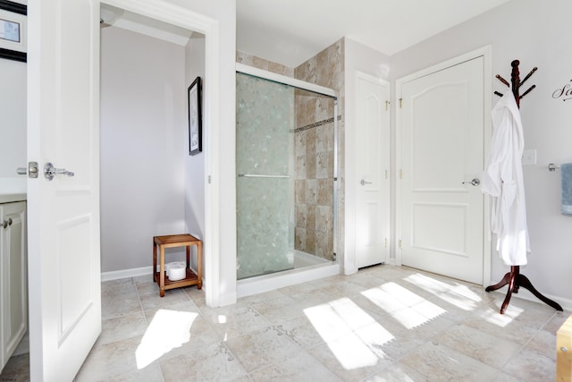 bathroom featuring an enclosed shower