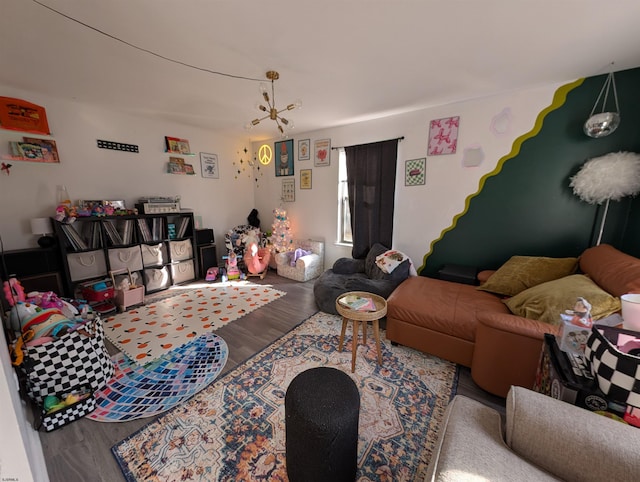 living room featuring wood-type flooring