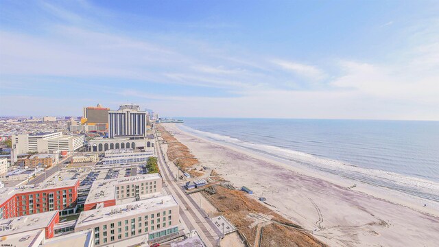 property view of water with a beach view