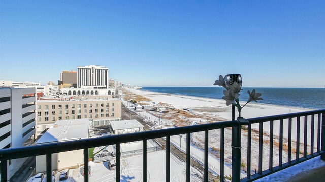 water view with a view of the beach