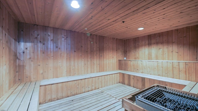 view of sauna