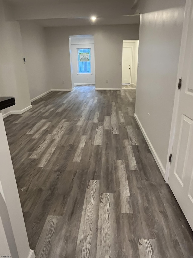 interior space featuring dark hardwood / wood-style flooring