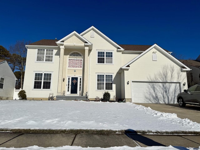 view of front of house with a garage