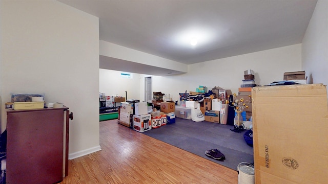 interior space with hardwood / wood-style floors