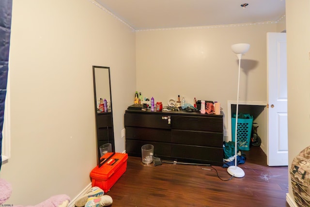 miscellaneous room with dark hardwood / wood-style flooring