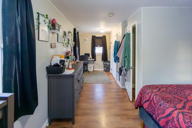 interior space with light hardwood / wood-style floors