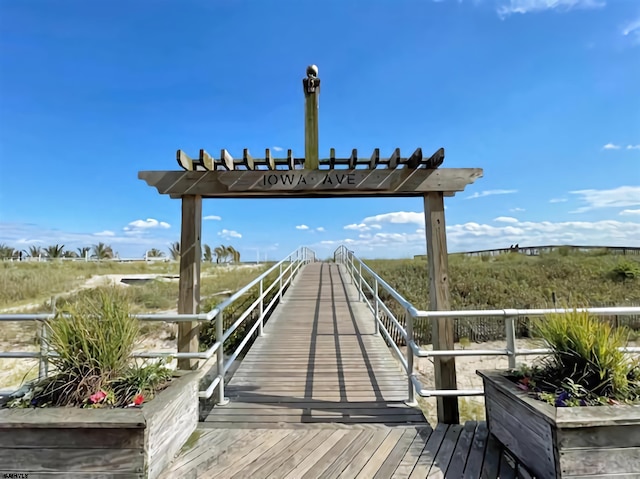 view of dock area