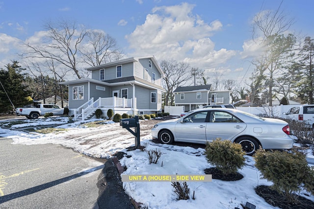 view of snow covered exterior