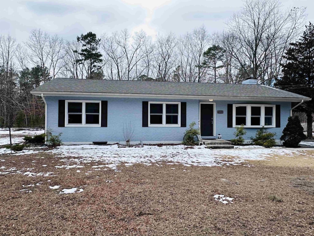 view of single story home