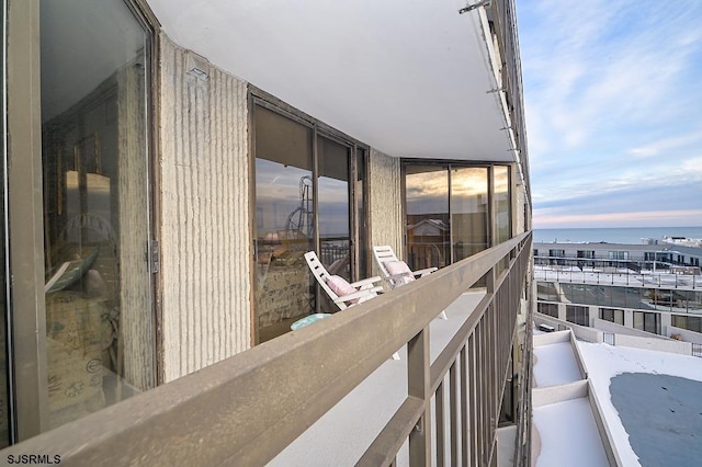 balcony with a water view