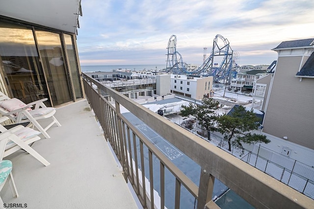 balcony with a water view