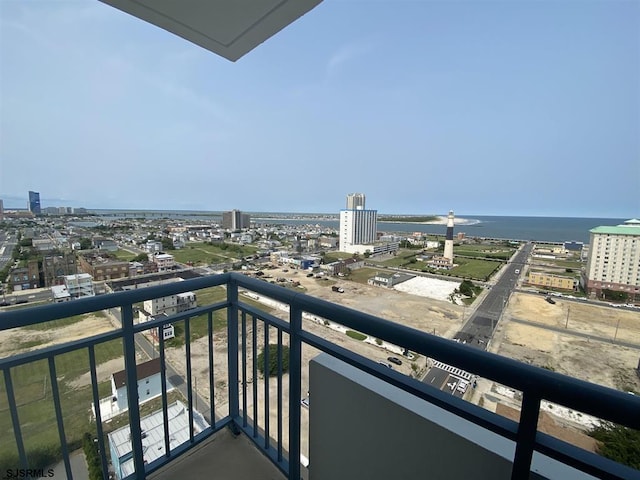 balcony with a water view