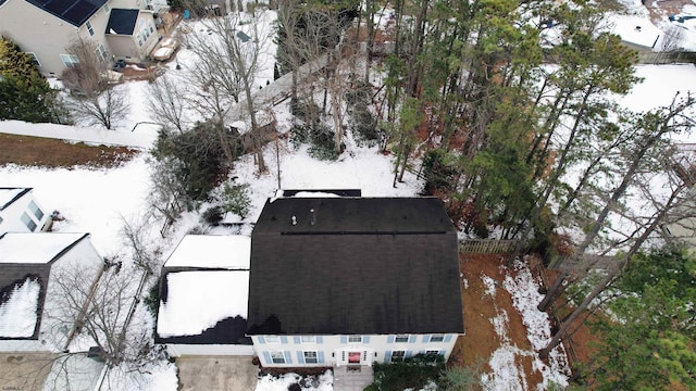 view of snowy aerial view