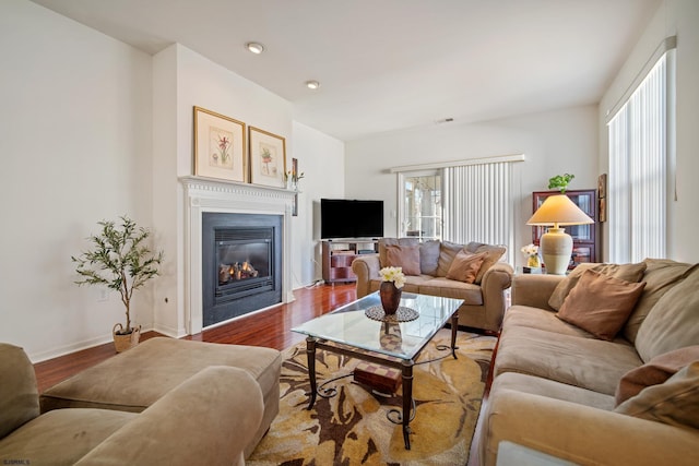 living room featuring light hardwood / wood-style flooring