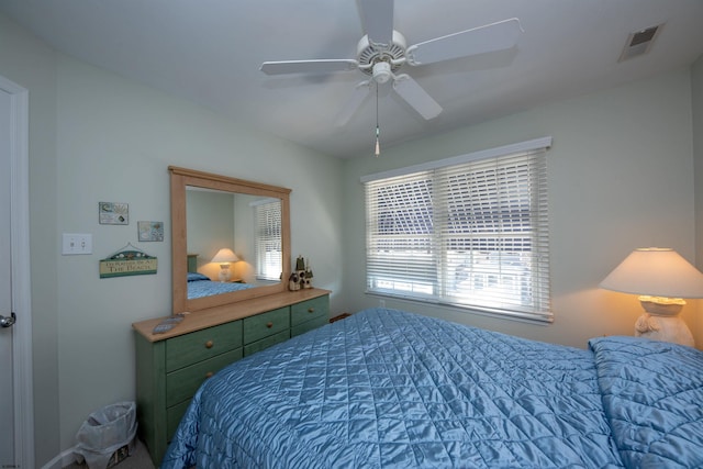 bedroom featuring ceiling fan