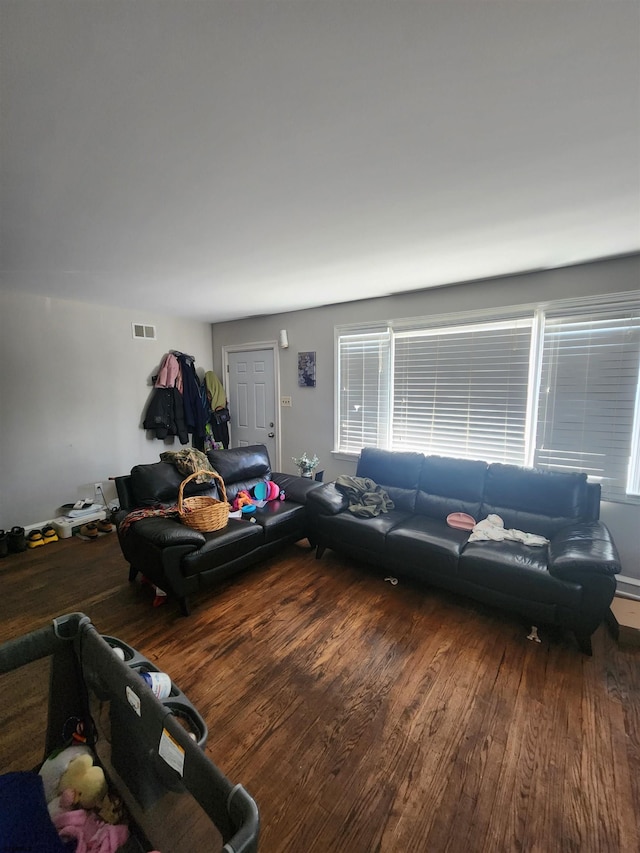 living room featuring hardwood / wood-style flooring