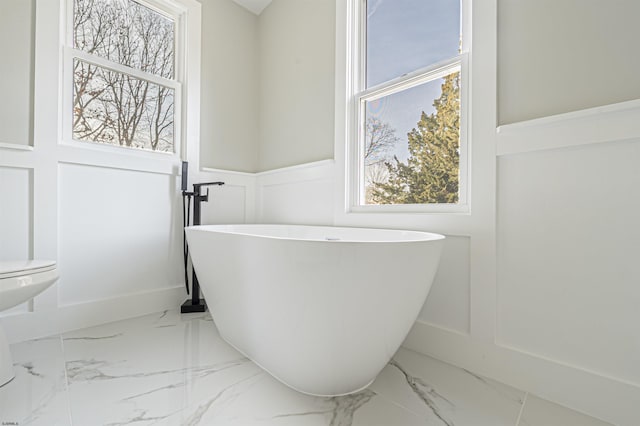 bathroom with toilet and a bathtub