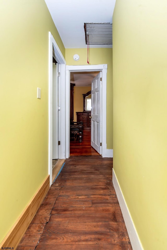 hall featuring dark hardwood / wood-style flooring