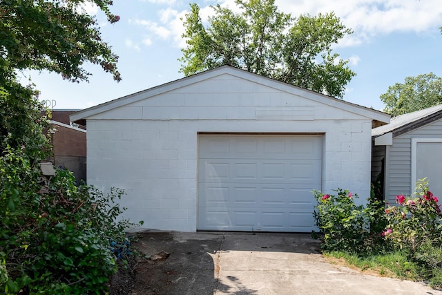 view of garage