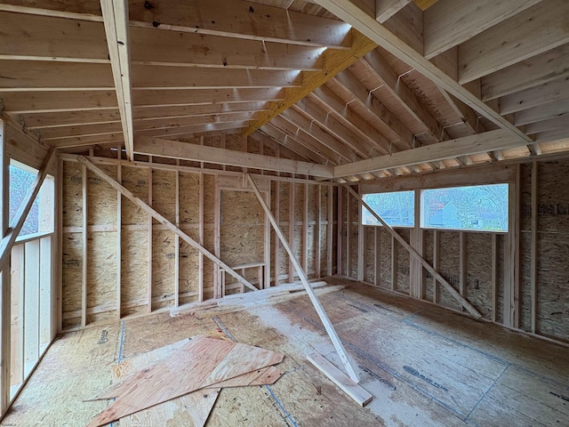 misc room featuring vaulted ceiling