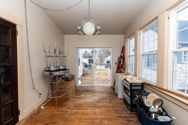 interior space featuring dark hardwood / wood-style flooring