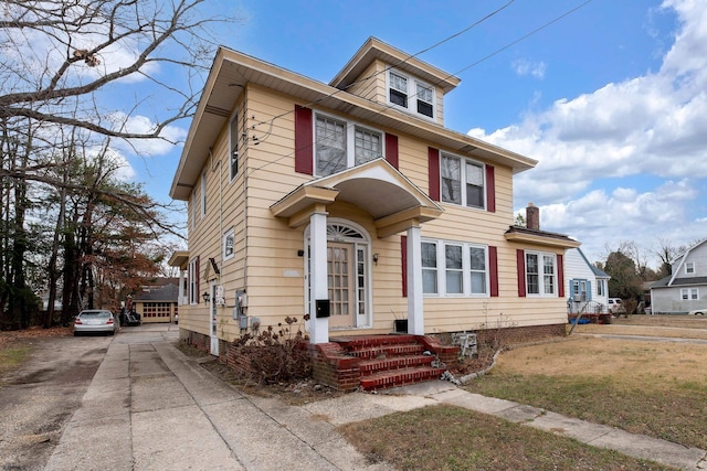 view of front facade with a front lawn