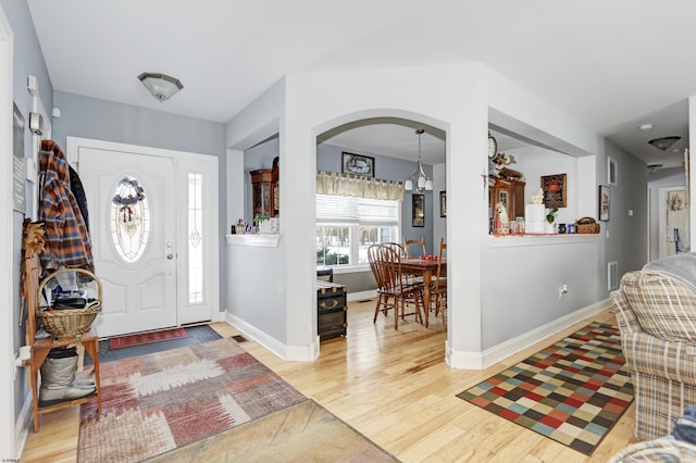 entrance foyer with hardwood / wood-style floors