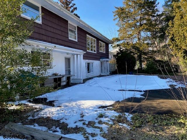 view of snow covered exterior