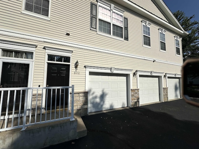 exterior space featuring a garage