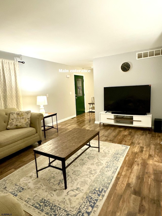 living room featuring hardwood / wood-style floors