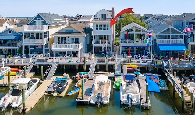 exterior space featuring a water view