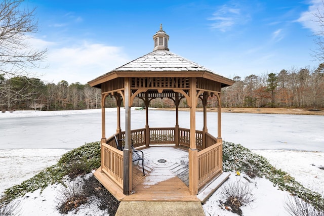 dock area with a gazebo