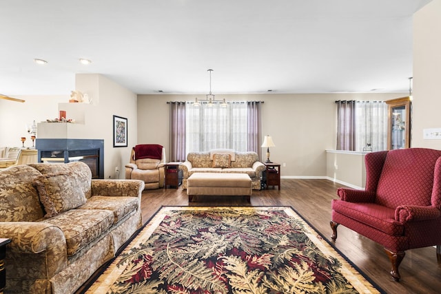 living room featuring hardwood / wood-style flooring