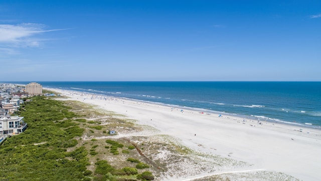 property view of water featuring a view of the beach