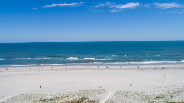 view of water feature featuring a view of the beach