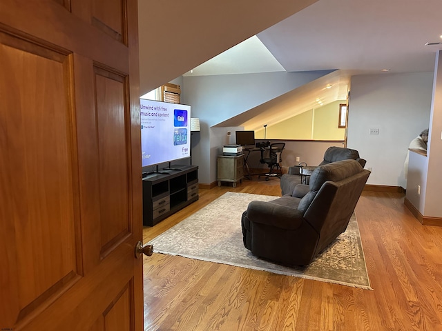 living room with light wood-type flooring