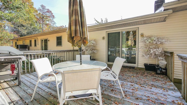 deck featuring grilling area