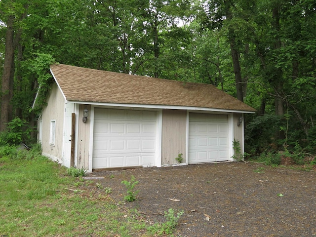 view of garage