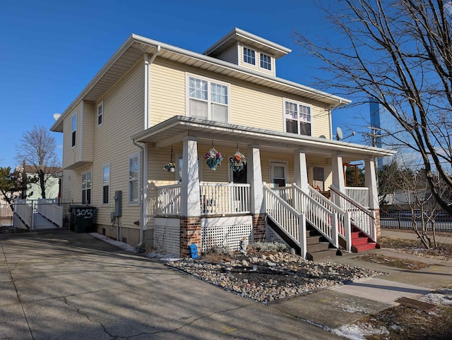 view of front facade with a porch