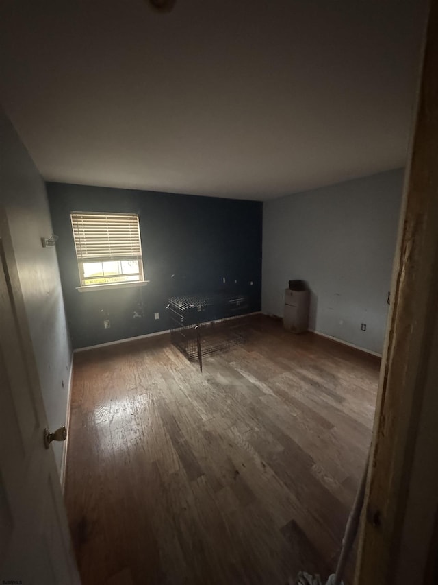 spare room with wood-type flooring