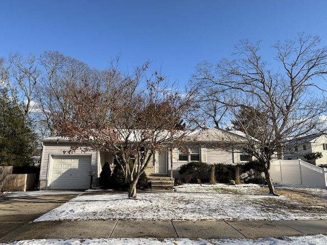 view of front facade with a garage