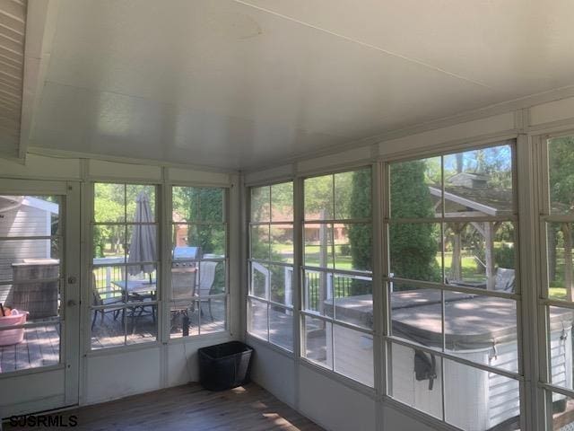 view of unfurnished sunroom