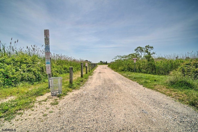 view of road with a rural view