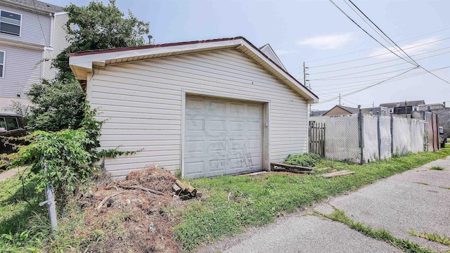 view of garage