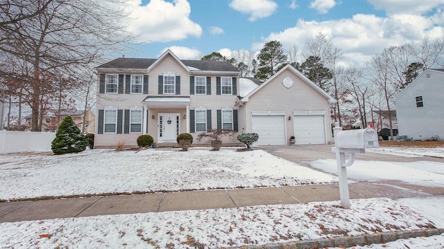 colonial-style house with a garage