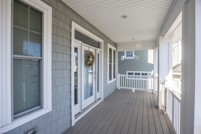 deck featuring a porch