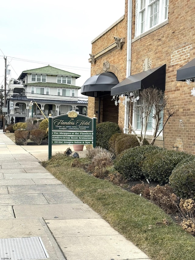 view of community sign