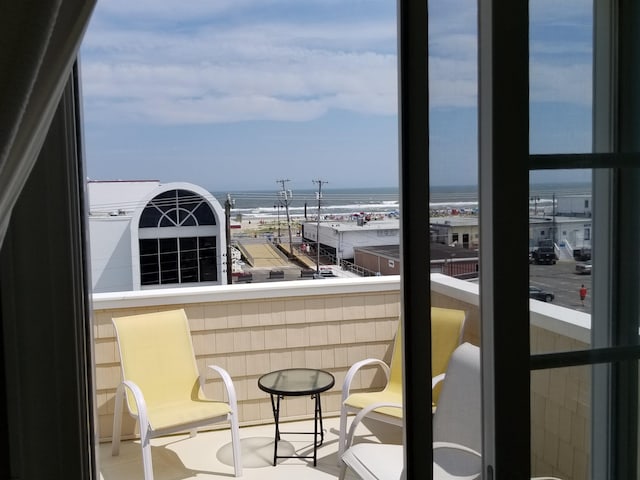 balcony with a water view